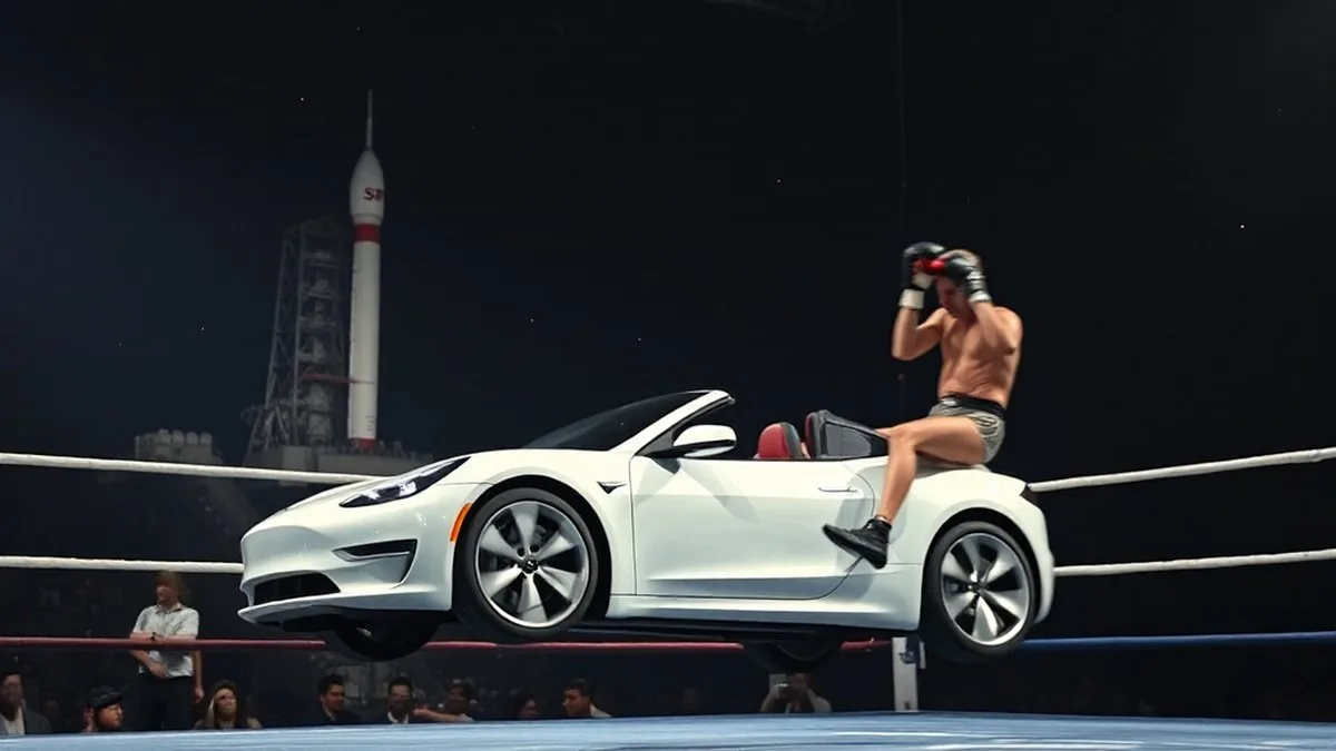 Tesla Unveils 'Flying Roadster' with Daring Stunts